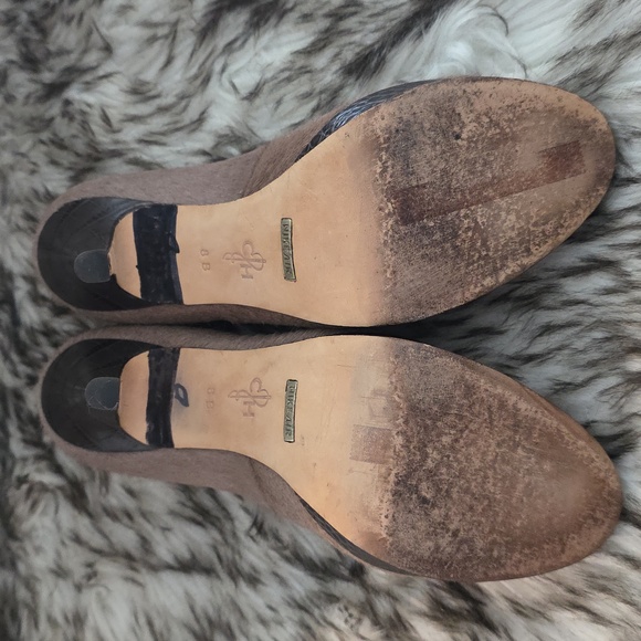 Cole Haan Nike Air Calf Hair Women's 8 Peep Toe Pumps In Taupe Vguc - Picture 15 of 16